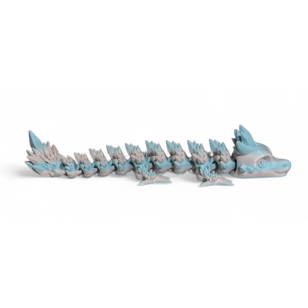 3D Printed - 8" Baby Crystal Dragon - Blueberry Bubblegum - #3408-45